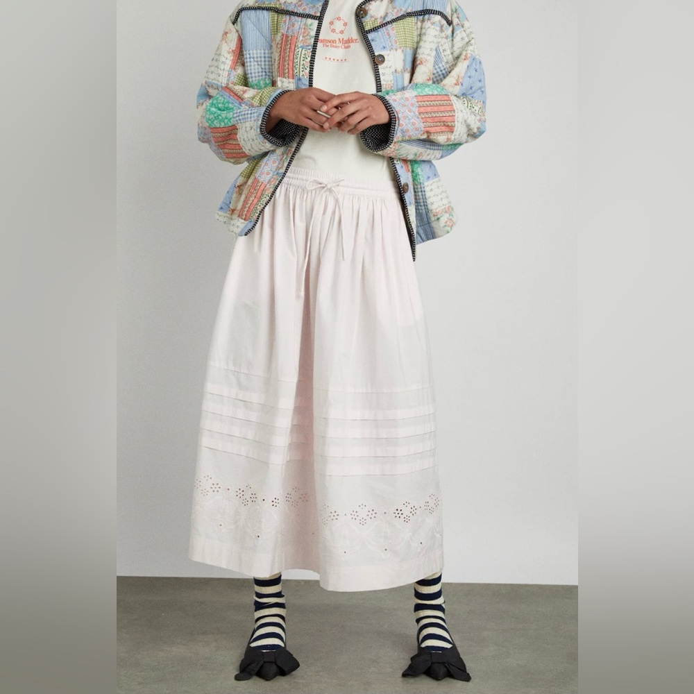 DAMSON MADDER Pintuck Midi Skirt - Sugar Pink